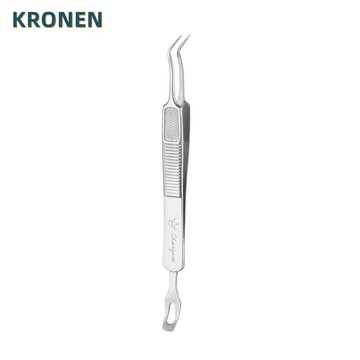 KRONEN 優質皇冠粉刺夾(斜)+刮棒勾 X-002 /粉刺痘痘清潔工具【官方旗艦館】