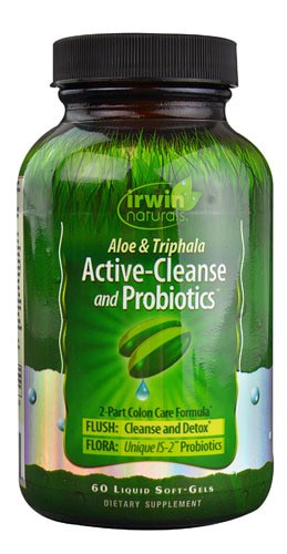 Irwin Naturals Aloe & Triphala Active-Cleanse and Probiotics 60 Liquid Softgels