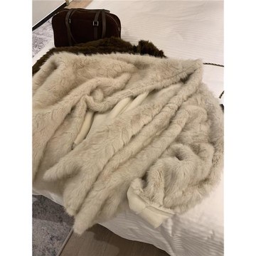 KKSTUDIO超重工慵懶寬松皮毛一體外套女冬季保暖加厚小眾環保皮草