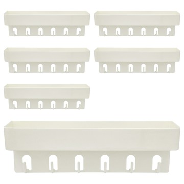 免鑽孔廚房衛浴掛鉤置物架  白色  6個