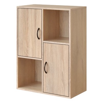 《HOPMA》日式二門二格櫃 台灣製造 收納櫃 置物櫃 書櫃 櫃子-淺橡(漂流)木