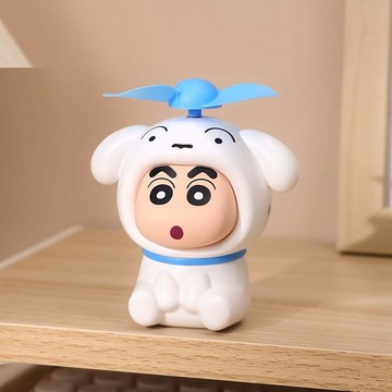 【夏日新品】☘️☘️臺灣出貨☘️☘️【正版】蠟筆小新迷你風扇USB充電式持電扇學生便攜卡通風扇桌面
