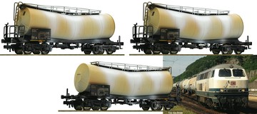 [現貨] Fleischmann火車模型 546013/546014 HO粉罐車原廠舊化3節