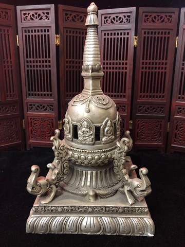 古玩銅器純銅鍍銀白銅藏銅爐擺件熏香爐家居裝飾仿古工藝精品收藏