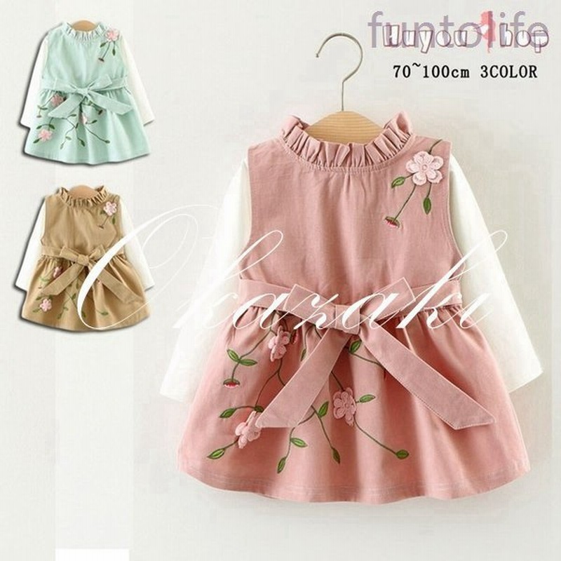 子供服ベビードレス赤ちゃんワンピース花柄セレモニーフォーマル袖なしワンピース長袖トップス2点結婚式七五三お宮参り 通販 Lineポイント最大get Lineショッピング