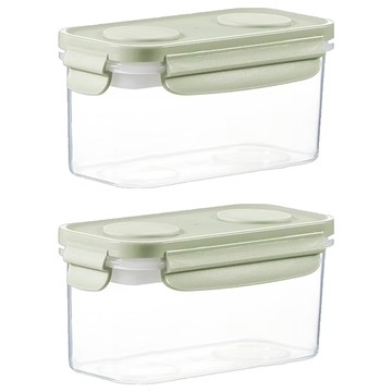 生活采家 自帶冰磚密封保鮮罐 尺寸16.2*7.7*8.2cm PP塑料材質 耐溫-20~110℃  2個  2個容器 + 2個蓋子