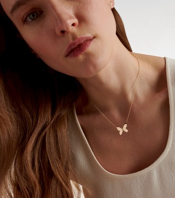 Sydney Evan Butterfly 14kt gold necklace with diamonds
