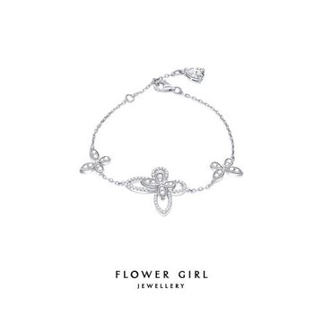 女孩子的花 鍍18K白金格拉芙手鏈格拉芙幻影蝴蝶手鏈鏤空鉆石手鏈