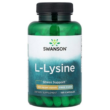 Swanson Vitamins, L-賴氨酸，500 毫克，100 粒膠囊