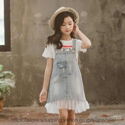 ワンピース キッズ 子供服 女の子 春夏 キッズワンピース デニムワンピース ノースリーブ チュニック 子供ドレス お姫様 おしゃれ カジュアル 可愛い 新品 150cm 通販 Lineポイント最大get Lineショッピング