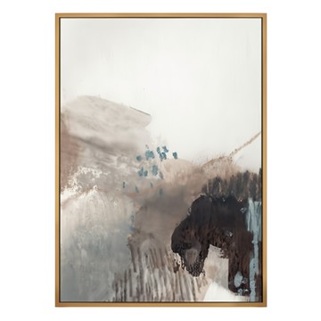 抽象畫 詩意 木框畫  59.4 x 42cm  木色