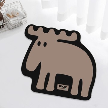 moz瑞典 駝鹿 速乾軟式硅藻防滑立體地墊-唯我獨尊(咖黑)