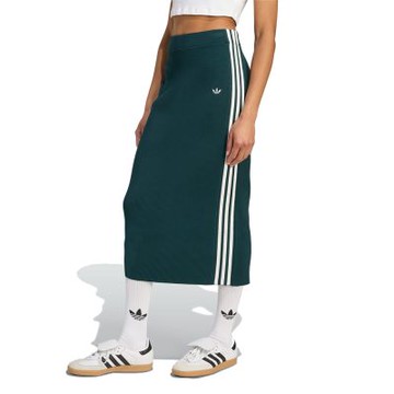 【Adidas 愛迪達】 KNIT 3S SKIRT  運動裙 針織長裙 女 - JW2662