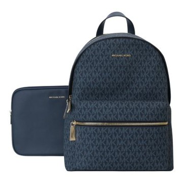 MICHAEL KORS 防刮PVC 附手拿包雙肩後背包(灰藍)