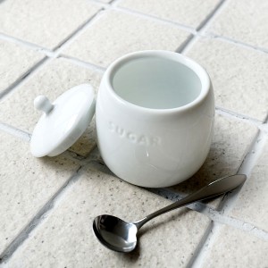 塩 砂糖入れ 陶器のソルト&シュガーポットセット (陶器スプーン