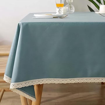 米禾 日式蕾絲防水桌巾  180 x 140cm  1條  單寧藍