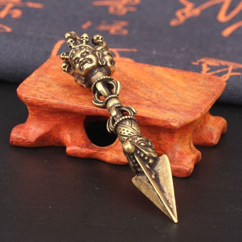 手作  純銅  密教法具  馬頭明王金剛杵35cm5 手作 純銅 密教法具 馬頭明王金剛杵35cm5