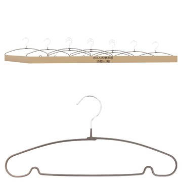 HOLA 和樂家居 護肩防滑衣架 40 x 0.4 x 18.5cm 10個  深灰色  1組