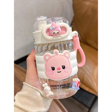 水杯玻璃杯女2024新款耐高溫隔熱防燙玻璃吸管杯辦公室雙飲咖啡杯