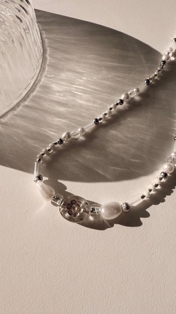 【金曜店】串珠項鏈 - 琥光花影 #03