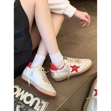 網紅香港秋季ins平底休閑小白鞋