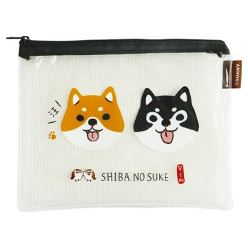 Sunny 三瑩文具 柴之助 彩印透明網格袋 B6  透明色  1個