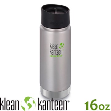 【KLEAN KANTEEN 美國 16盎司KK環形寬口保溫鋼瓶(54mm)《原色鋼》】K16VWPCC/保溫瓶
