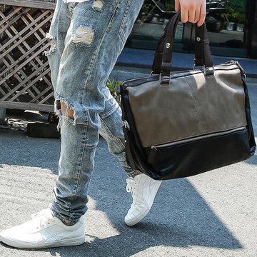 專柜真皮男士手提包橫跨公文包男單肩斜挎包休閑個性包包電腦皮包