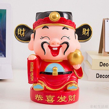 創意財神爺禮品卡通搪膠存錢罐可愛財神創意儲蓄罐新奇特禮品