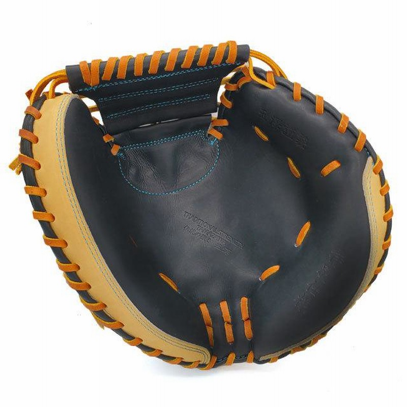 玉澤 キャッチャーミット 黒/オレンジ タマザワキャッチャーミット