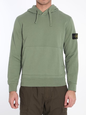 Stone Island Hoodie In Organic Cotton Fleece