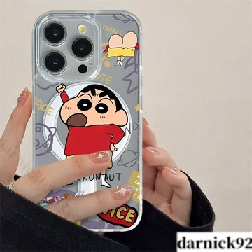 塗鴉小新Magsafe磁吸充電iPhone16 蘋果15 14 13 12mini 11 Pro保護殼 防摔手機殼