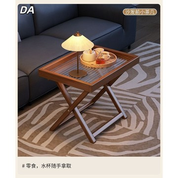 🔥DA🔥  茶幾茶几桌 茶几 茶機 小茶几 邊桌 客廳茶几 中古風 可折疊桌子 餐桌 實木小方桌 簡約小茶桌 邊幾