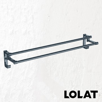 【LOLAT】鋁合金毛巾架/收納更省力/槍灰色 A2120AZZH_廠商直送