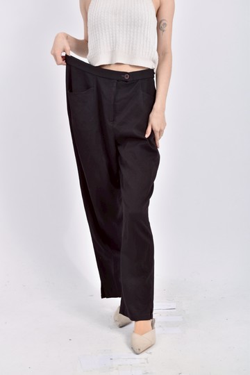 (L) mrs owner高腰西裝素面黑色長褲