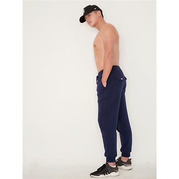 原創潮牌衛褲男純棉彈力運動休閑健身寬松春秋九分束口長褲簡約