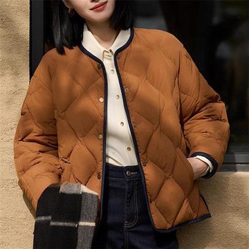 【巴黎精品】現貨+預購頂級真羽絨外套90%鵝絨羽絨衣秋冬外套保暖大碼休閒女裝-菱格牛仔兩面穿女外套a1lm2