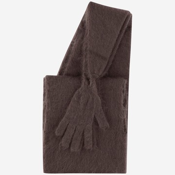 Moschino Mohair Blend Short Cape With Gloves
