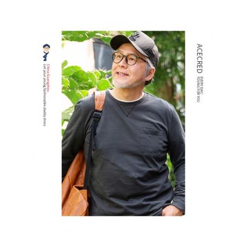 瑞質中老年長袖t恤爸爸秋裝純棉寬松老人打底衫秋季老爸衣服全棉