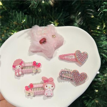 YCANCAN 寵物發夾貓狗可愛粉色系bb夾毛絨飾品馬爾濟斯西施犬頭花