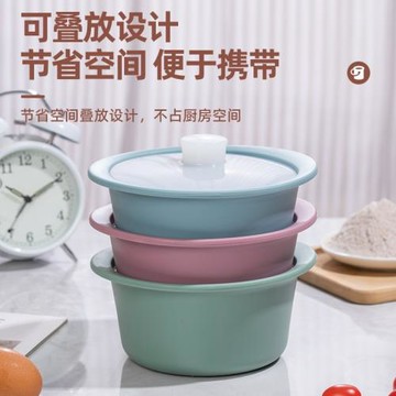 硅膠湯鍋微波爐加熱學生上班族帶蓋圓形旅行戶外野餐便攜式便當盒