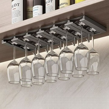 【輕奢收納】紅酒杯架 酒杯架 倒掛杯架 酒架 杯架 懸掛式 免打孔 家用廚房酒吧 高腳杯收納 不鏽鋼材質