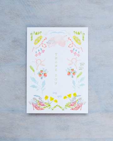 心意卡 - 空中起舞 | 感謝卡 | 水彩女孩插畫 | dodolulu