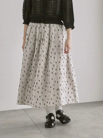 小花刺繡口袋設計長裙(0F000819910) - Samansa Mos2