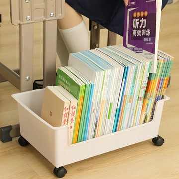 桌下書架放書包置物架帶輪學生教室書桌旁收納架落地可移動小推車