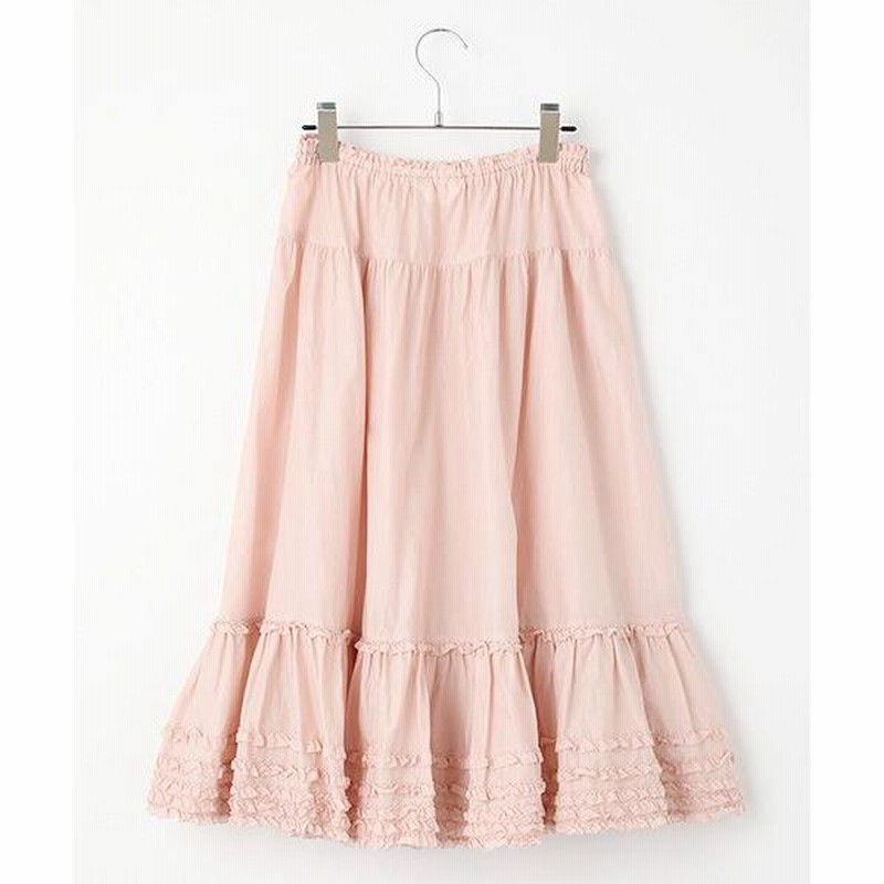 ピンクハウス PINK HOUSE フリル使いスカート（ホワイト） ピンク