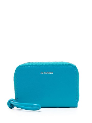 Jil Sander - logo-lettering leather wallet - women - Bovine Leather (top grain) - One Size - Blue