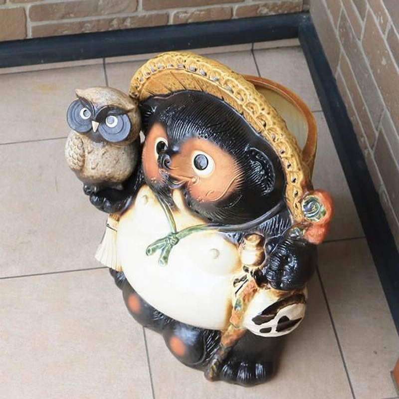 傘立て 陶器 信楽焼 おしゃれ 狸 たぬき フクロウ 傘入れ モダン