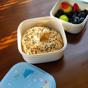 日本制三明治零食盒 可愛卡通動物圖案水果盒一組2個可微波爐加熱