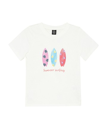 夏日衝浪白色短袖上衣116cm
